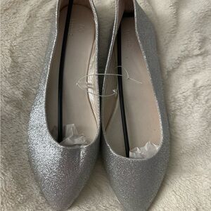 Silver Glitter Women's Flats